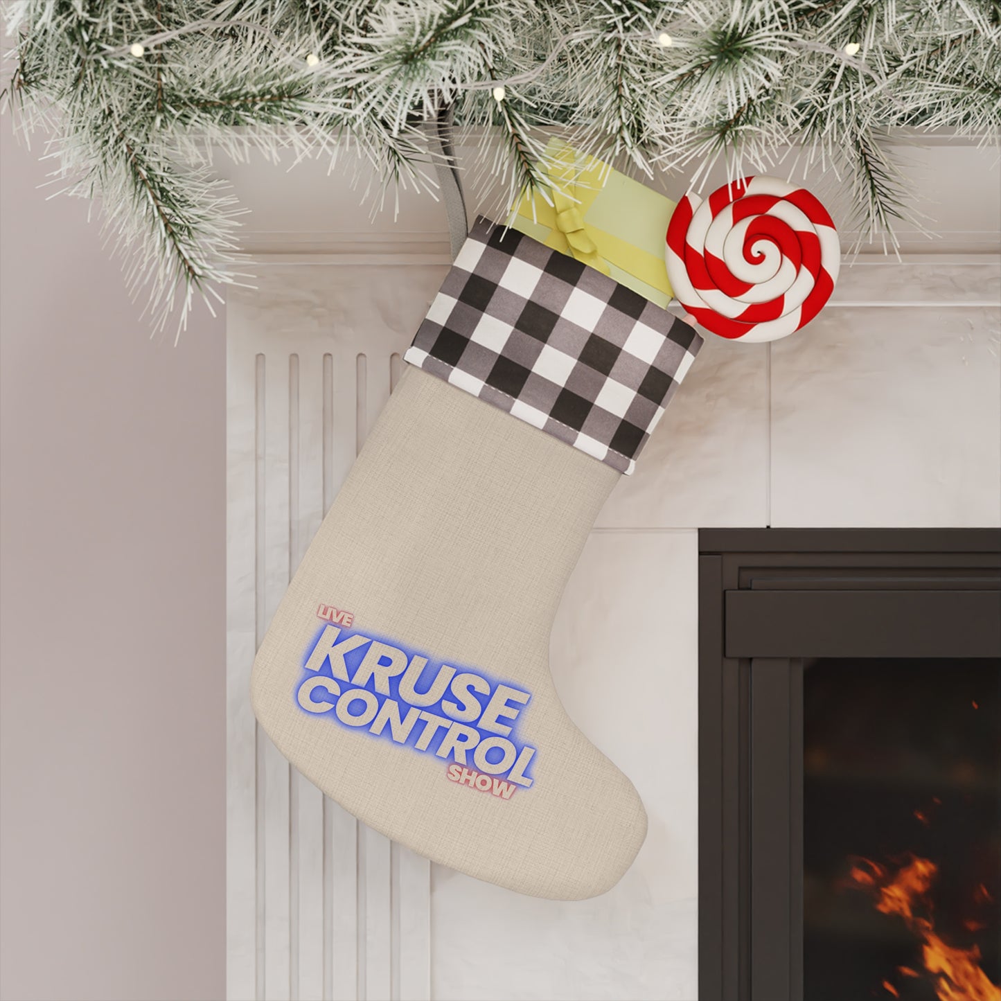 Kruse Control Show Christmas Stocking – Plaid Cuff Holiday Stocking