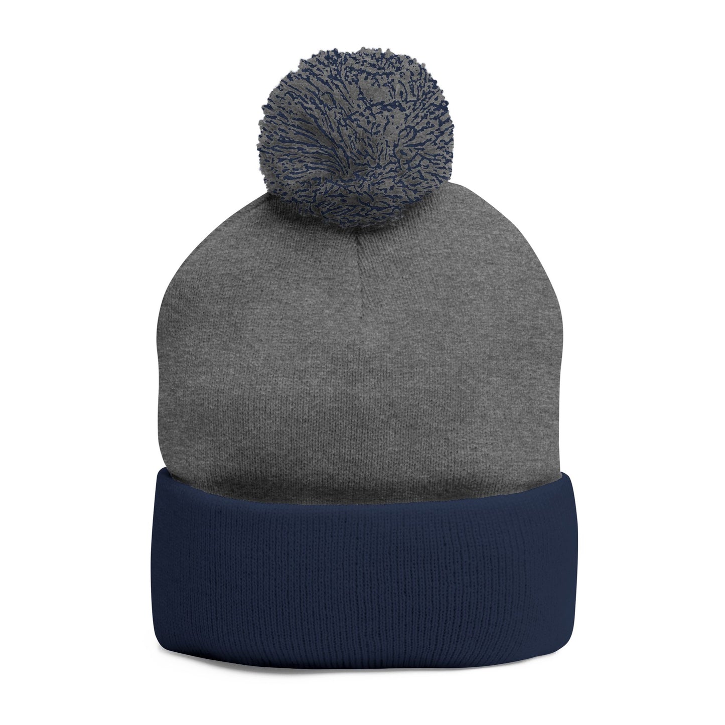 Embroidered Pom-Pom Beanie — Cute Dog Face Knit Cap