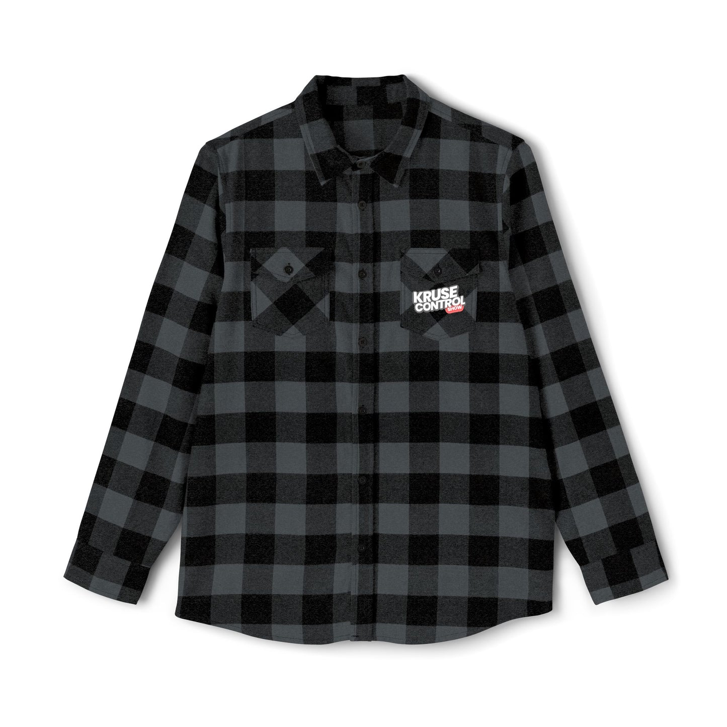 Green & Black Buffalo Plaid Flannel Shirt — Casual Unisex Button-Up with Chest Logo