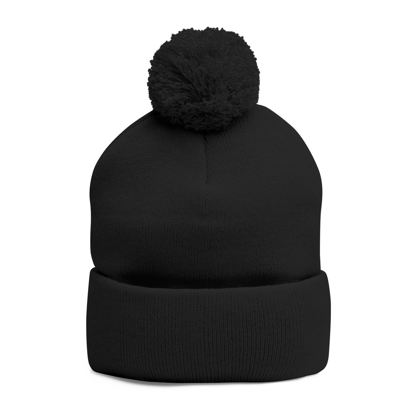 Embroidered Pom-Pom Beanie — Cute Dog Face Knit Cap