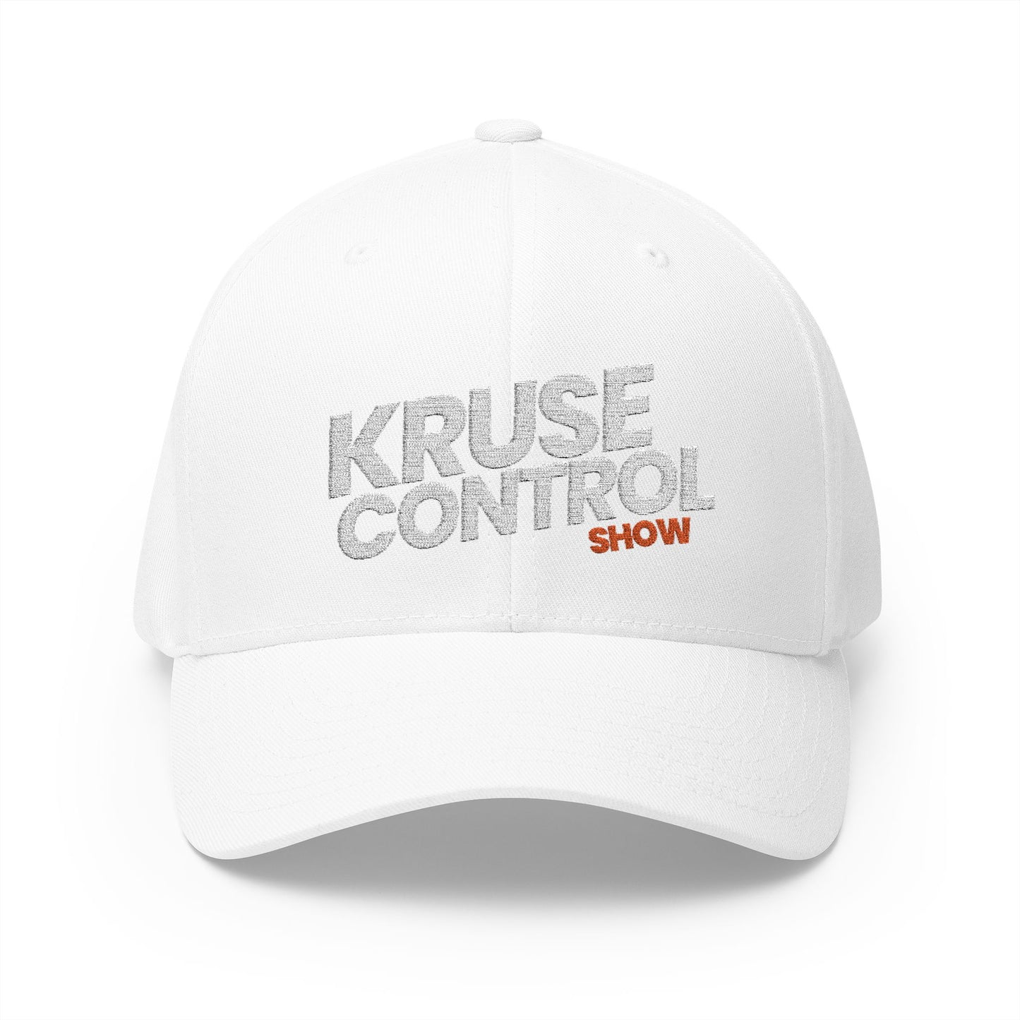 Kruse Control Embroidered Baseball Cap — White Structured Closed-Back