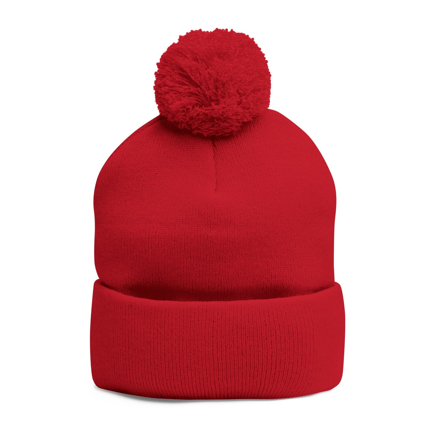 Embroidered Pom-Pom Beanie — Cute Dog Face Knit Cap