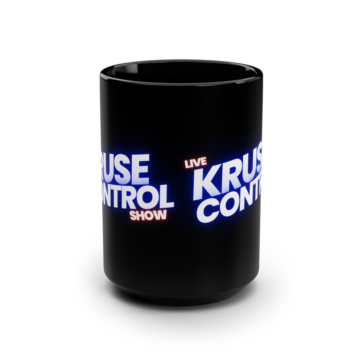 Kruse Control Show Black 15oz Coffee Mug — Bold Neon Logo