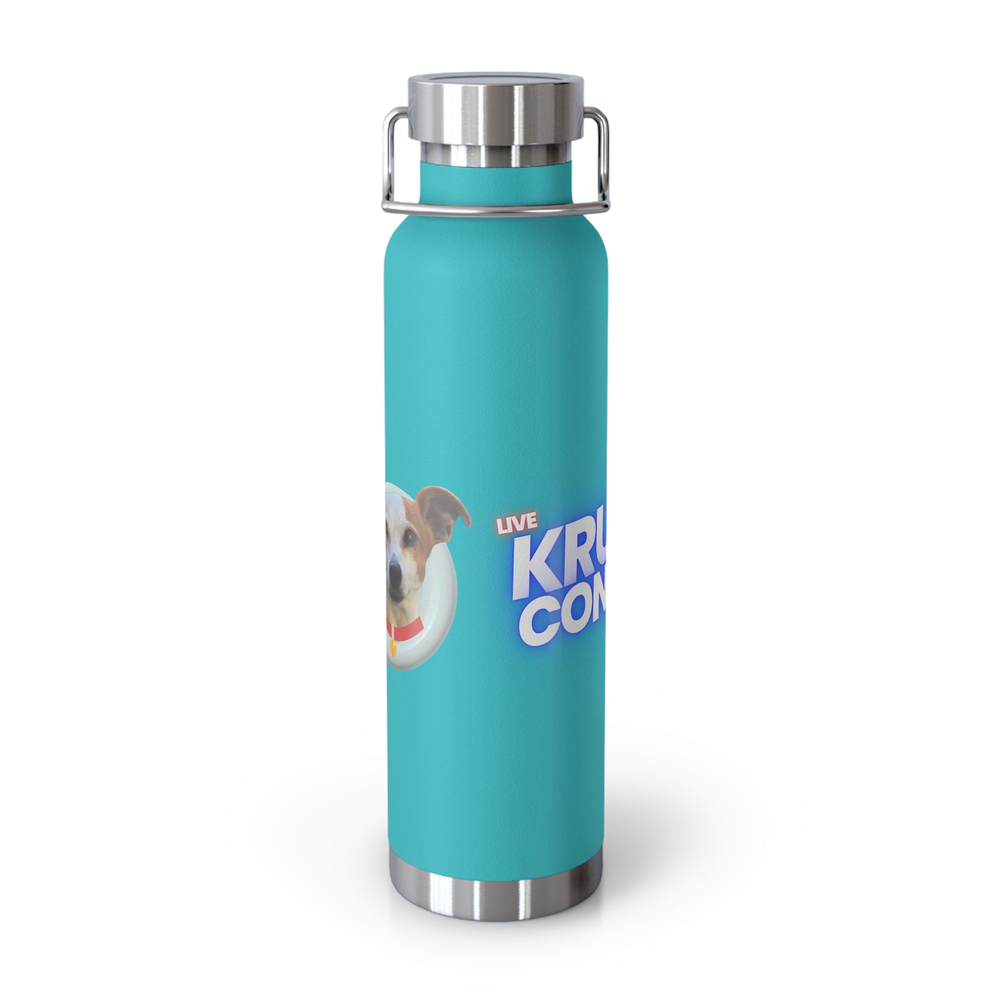 22oz Insulated Water Bottle — Cute Dog "I Need Biscuits" Design