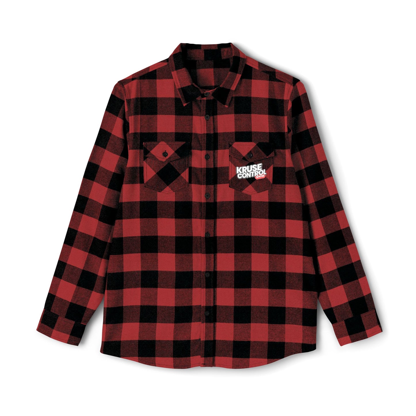 Green & Black Buffalo Plaid Flannel Shirt — Casual Unisex Button-Up with Chest Logo