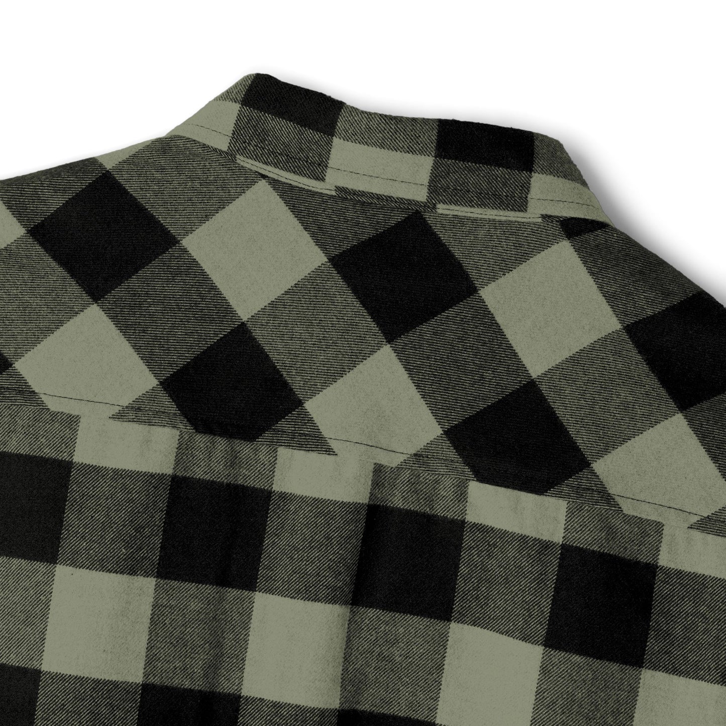 Green & Black Buffalo Plaid Flannel Shirt — Casual Unisex Button-Up with Chest Logo