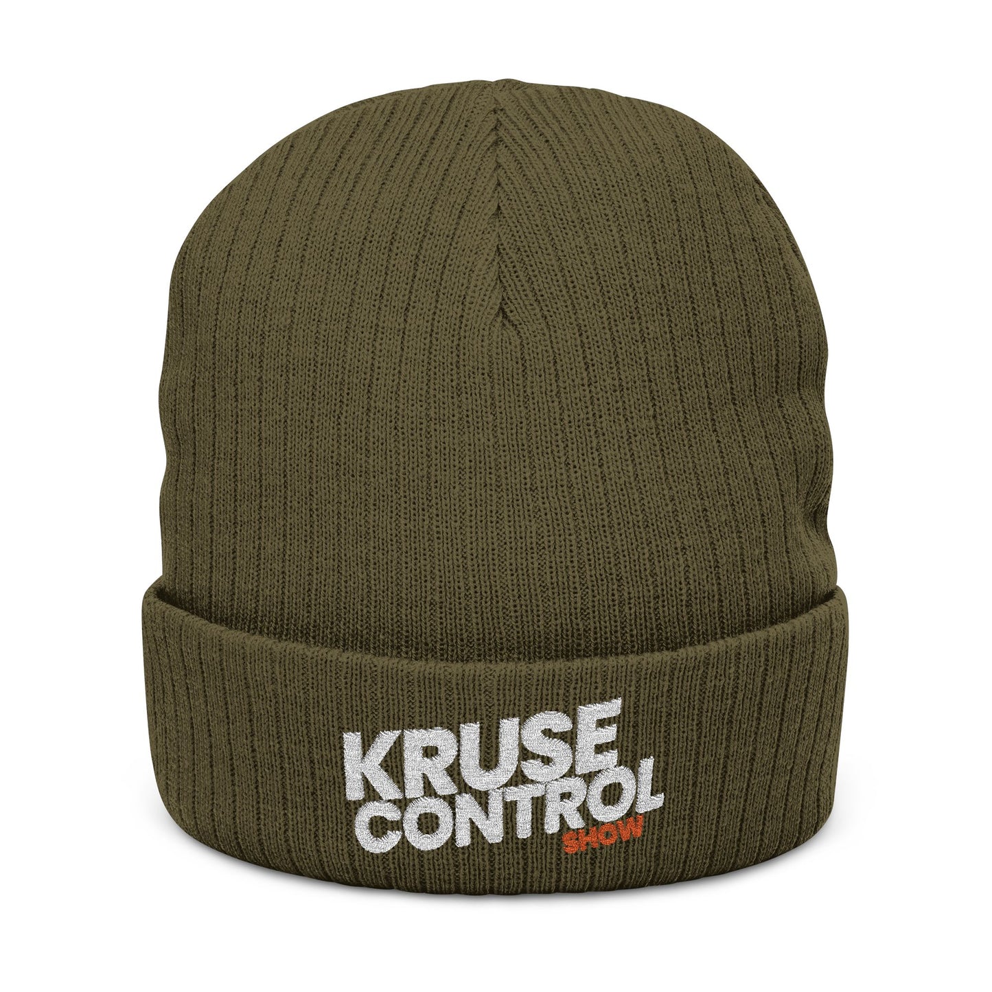 Embroidered Ribbed Beanie — 'Kruse Control' Logo Knit Hat