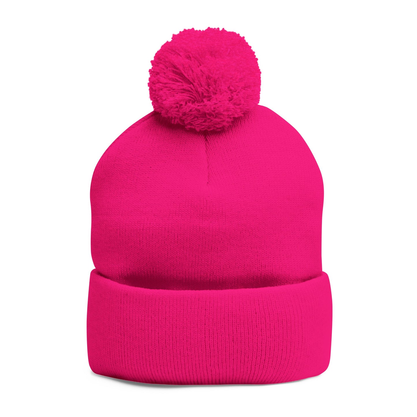 Embroidered Pom-Pom Beanie — Cute Dog Face Knit Cap