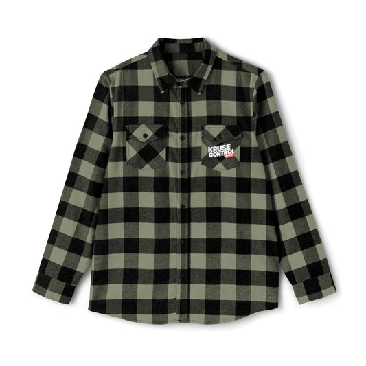 Green & Black Buffalo Plaid Flannel Shirt — Casual Unisex Button-Up with Chest Logo