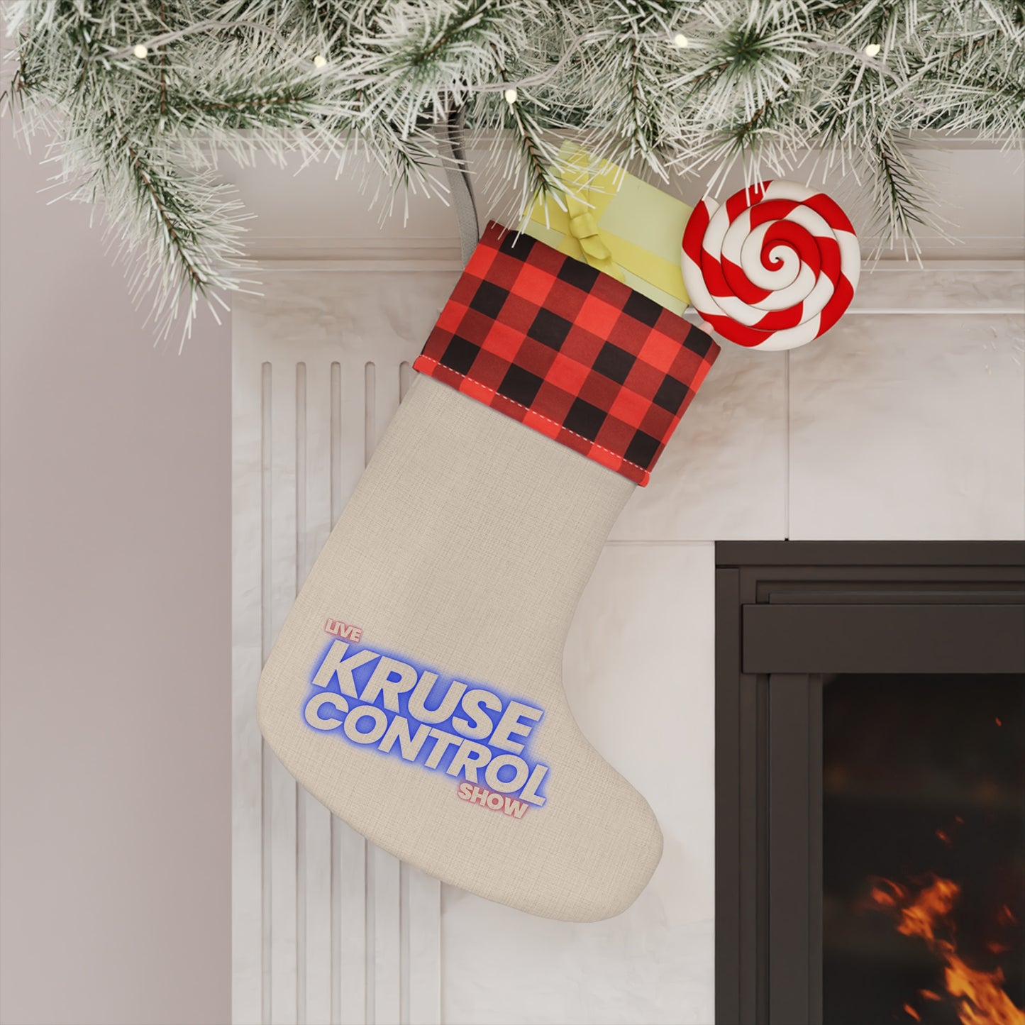 Kruse Control Show Christmas Stocking – Plaid Cuff Holiday Stocking