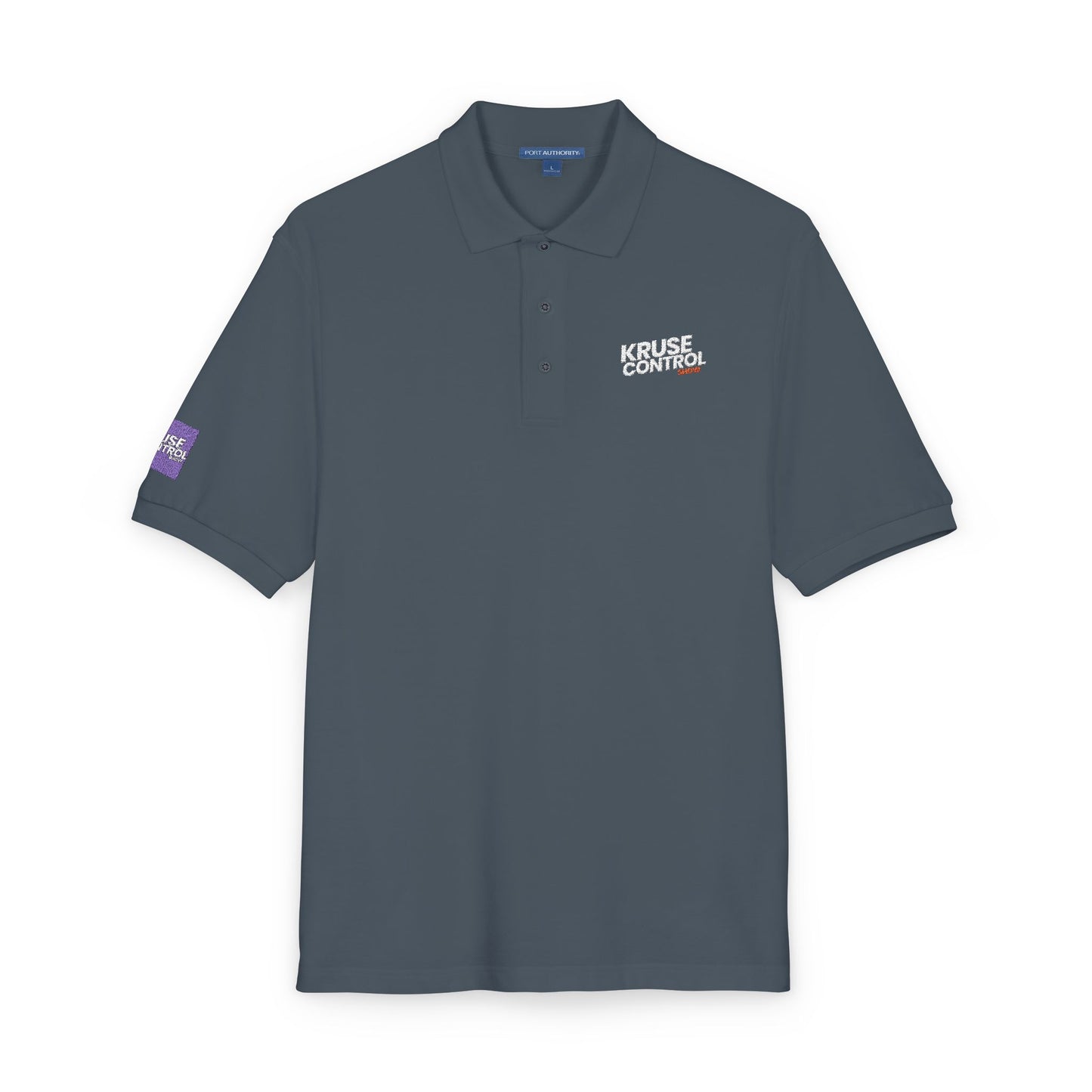 Embroidered 'Keep It Weird' Grey Polo Shirt