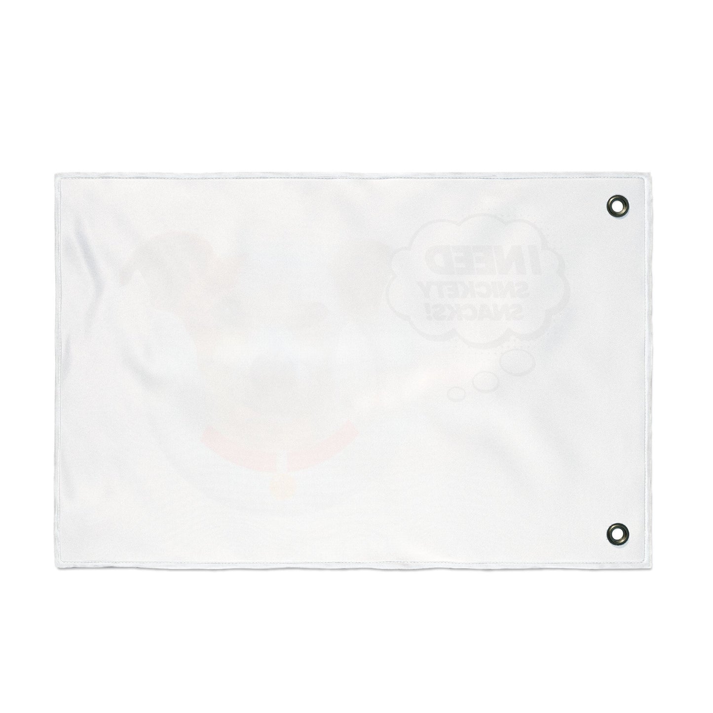 Dog Flag - "I Need Snickety Snacks!" Double-Sided Garden Banner