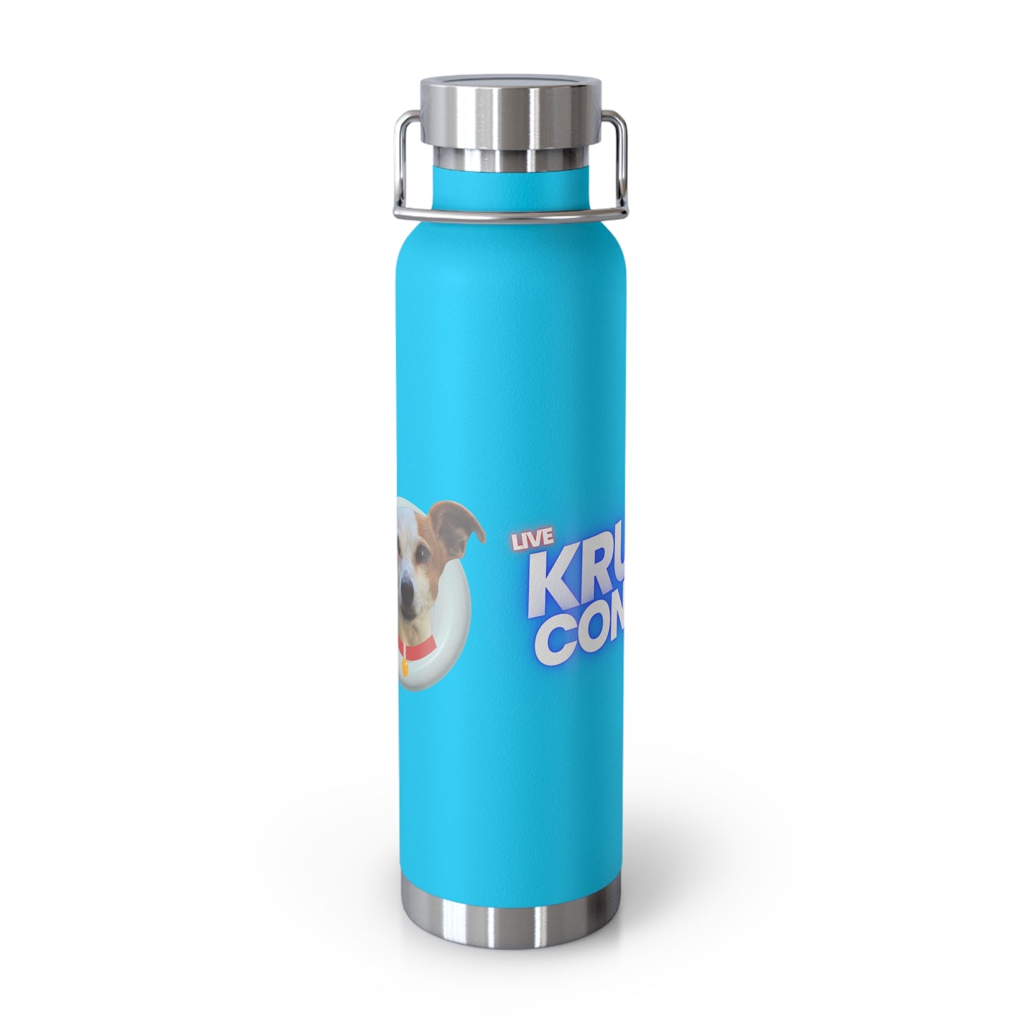 22oz Insulated Water Bottle — Cute Dog "I Need Biscuits" Design