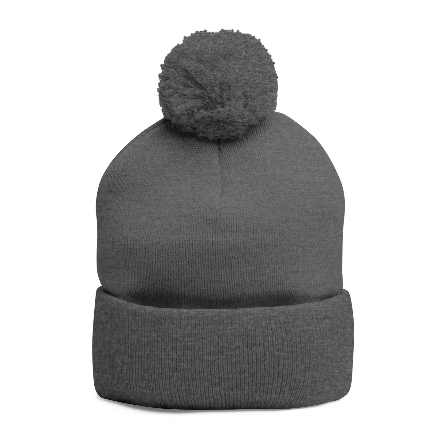 Embroidered Pom-Pom Beanie — Cute Dog Face Knit Cap