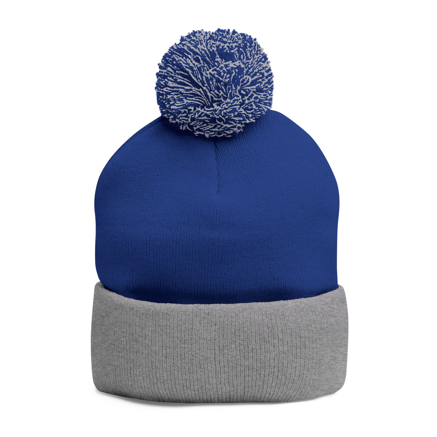 Embroidered Pom-Pom Beanie — Cute Dog Face Knit Cap
