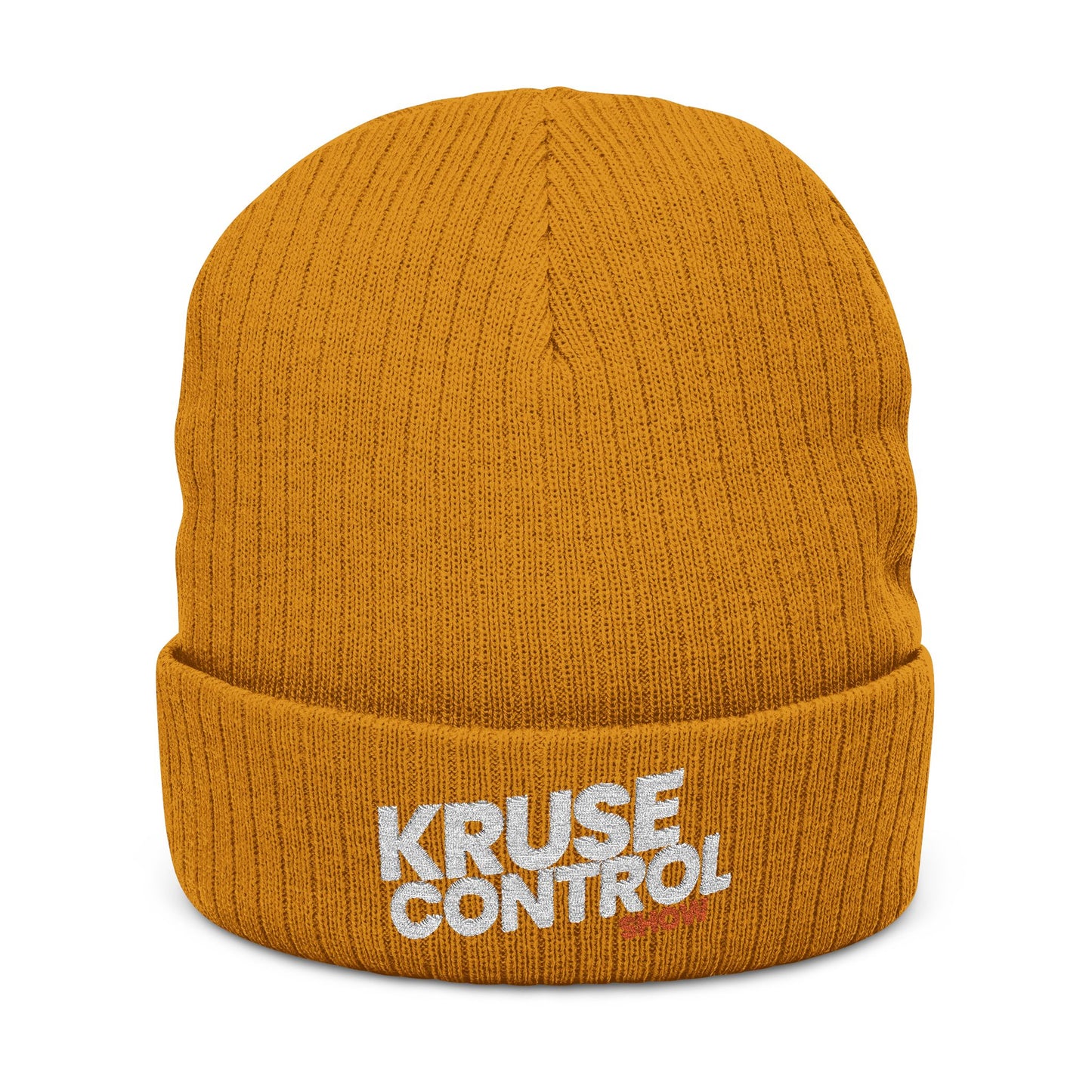 Embroidered Ribbed Beanie — 'Kruse Control' Logo Knit Hat