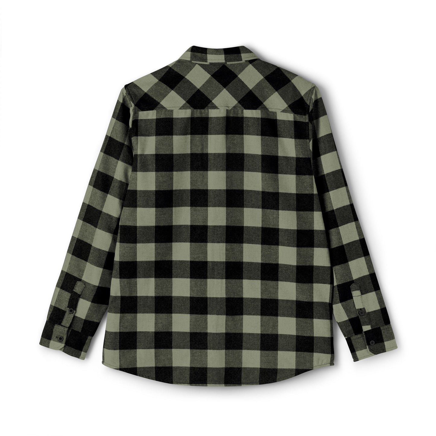 Green & Black Buffalo Plaid Flannel Shirt — Casual Unisex Button-Up with Chest Logo