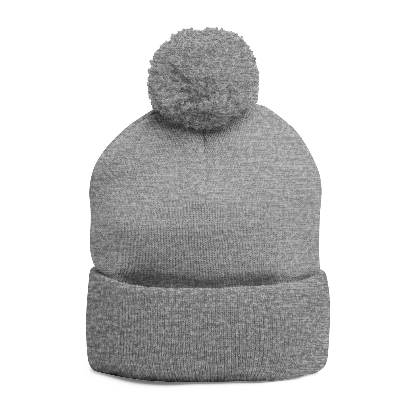 Embroidered Pom-Pom Beanie — Cute Dog Face Knit Cap