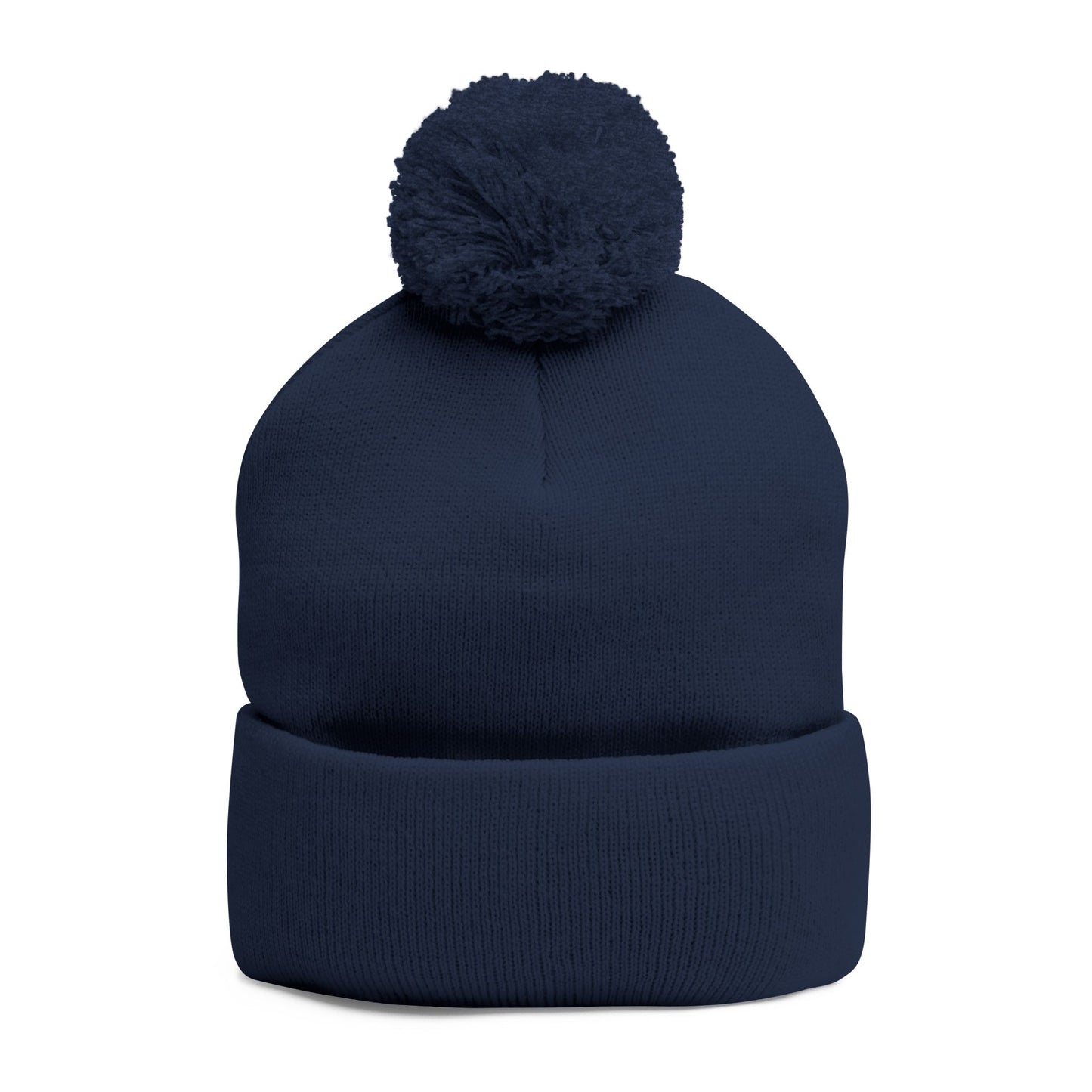 Embroidered Pom-Pom Beanie — Cute Dog Face Knit Cap
