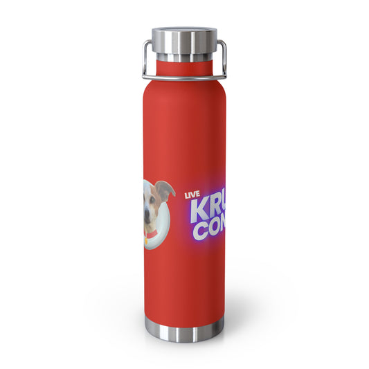 22oz Insulated Water Bottle — Cute Dog "I Need Biscuits" Design