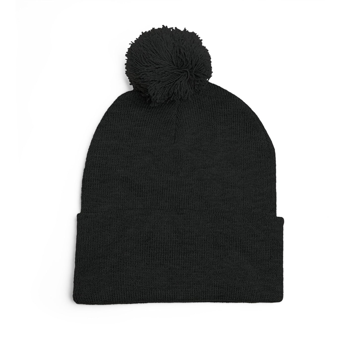Embroidered Pom-Pom Beanie — Cute Dog Face Knit Cap