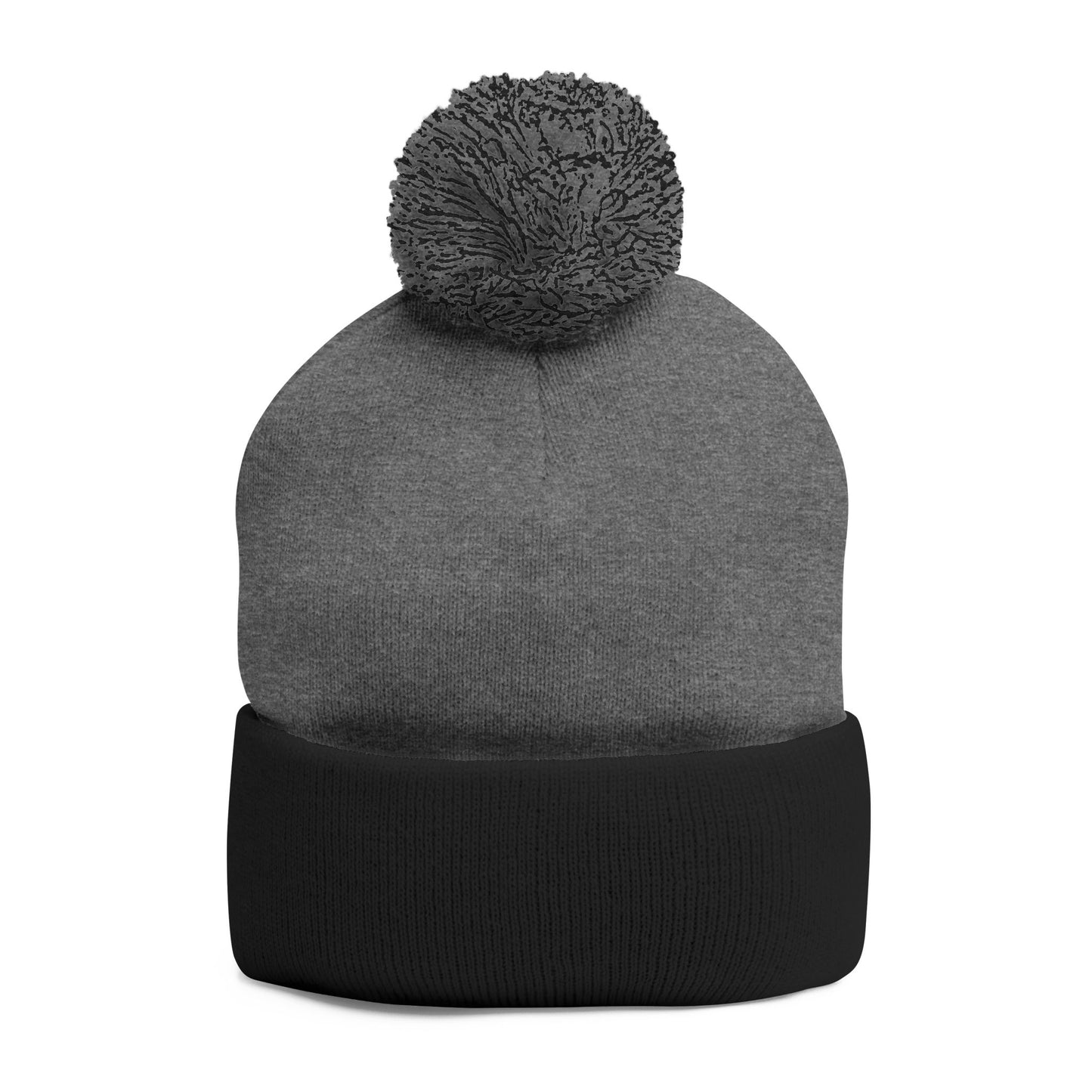 Embroidered Pom-Pom Beanie — Cute Dog Face Knit Cap
