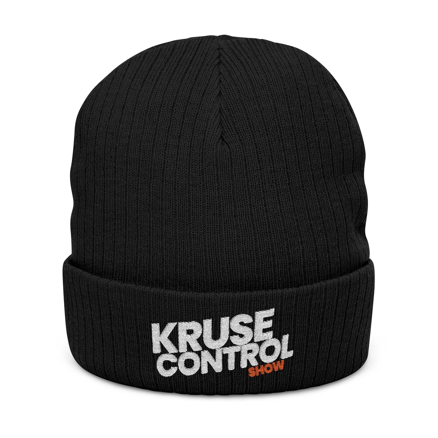 Embroidered Ribbed Beanie — 'Kruse Control' Logo Knit Hat