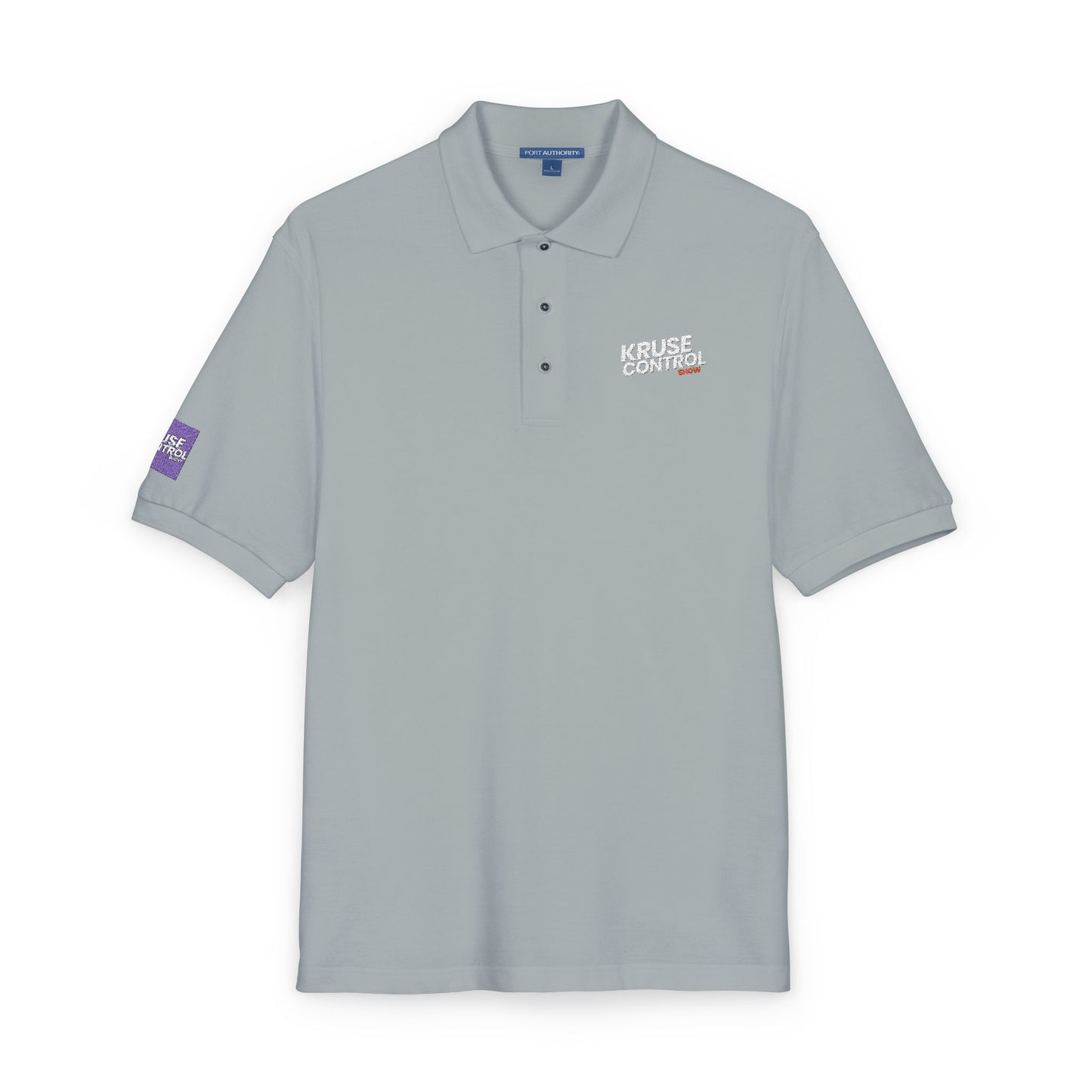 Embroidered 'Keep It Weird' Grey Polo Shirt