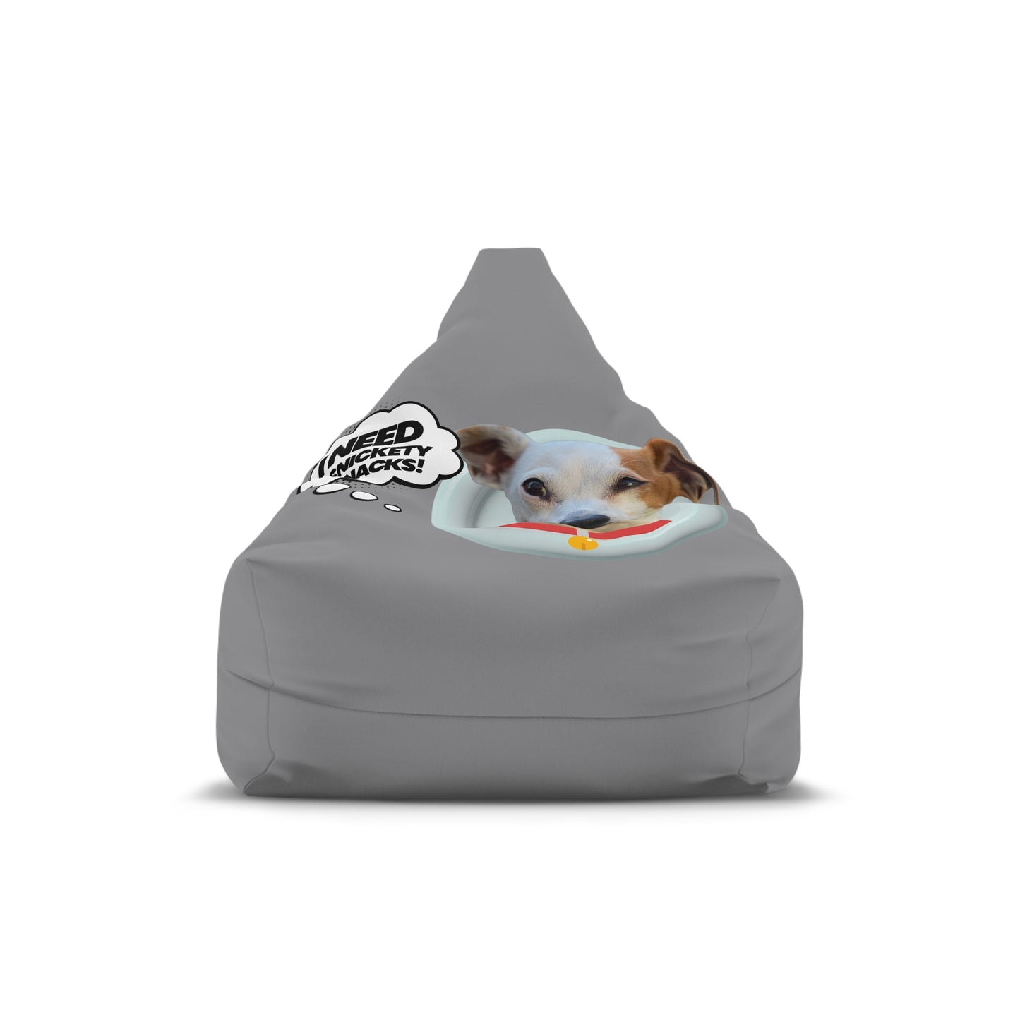 Bean Bag Cover — Cute Dog Peeking Design (“I Need More Snacks!”)