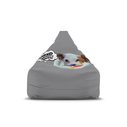 Bean Bag Cover — Cute Dog Peeking Design (“I Need More Snacks!”)